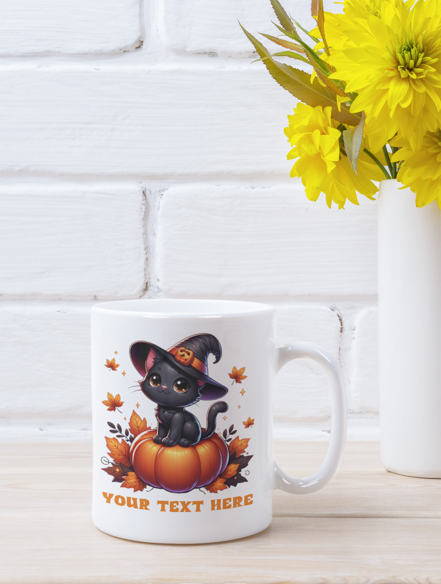 Personalized Halloween Cat Mug,