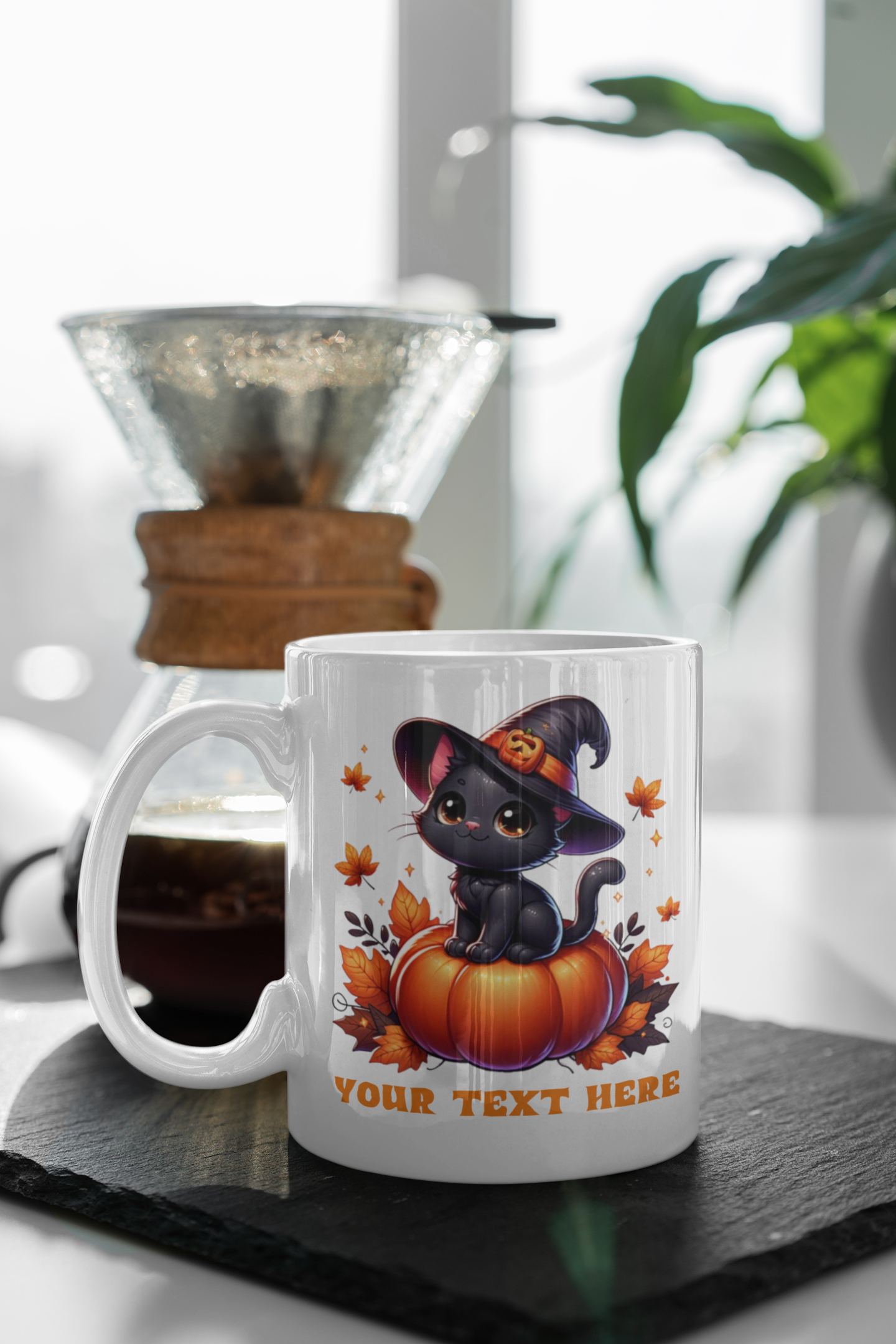 Personalized Halloween Cat Mug,