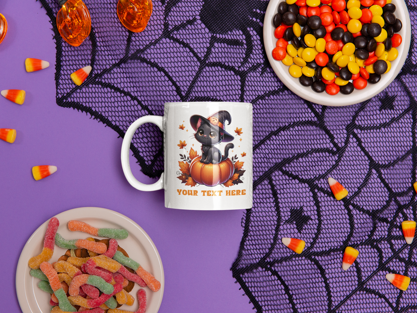 Personalized Halloween Cat Mug,