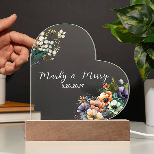 Personalized Gift For Couple ( Acrylic Heart Plaque )