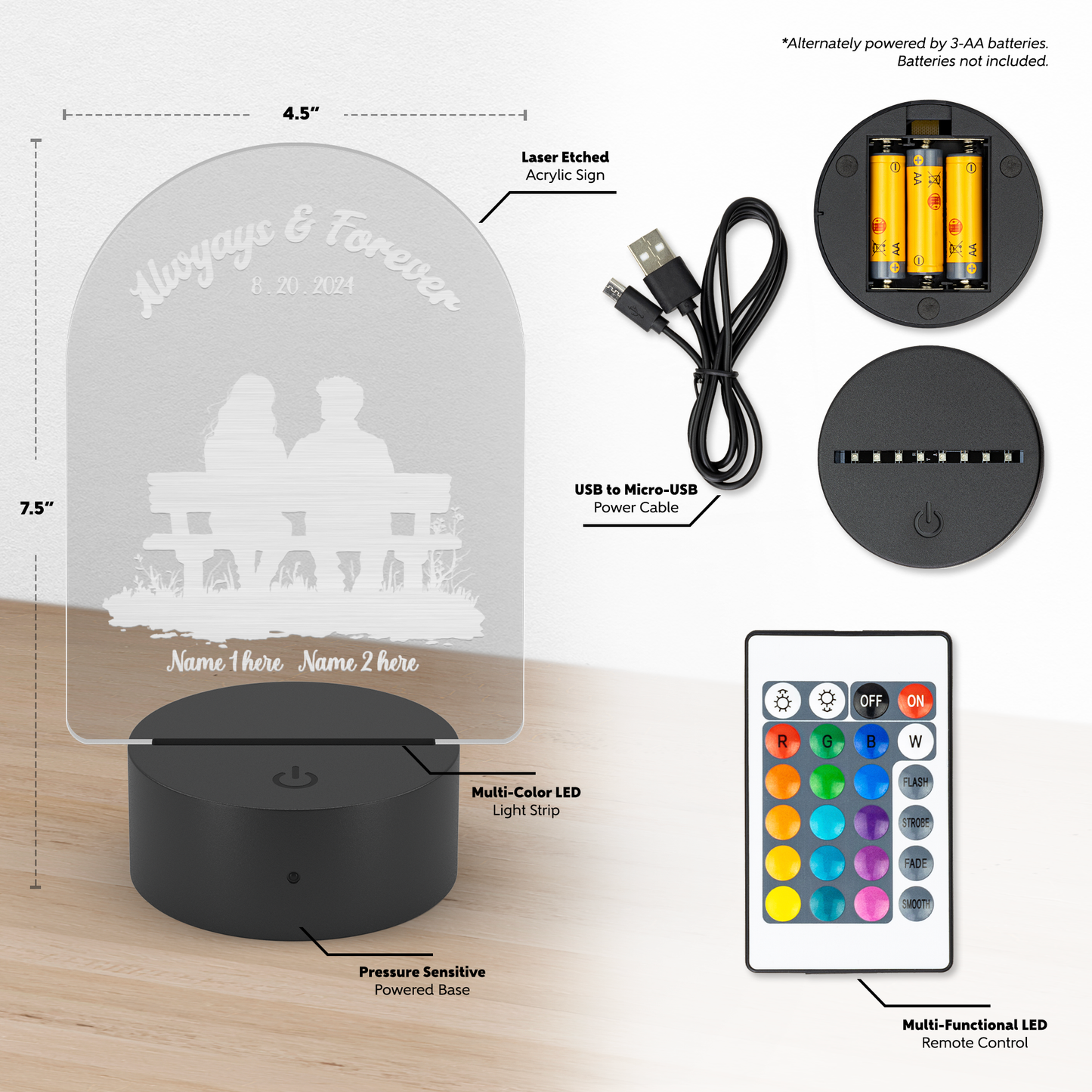 Personalized Couple Acrylic LED Sign