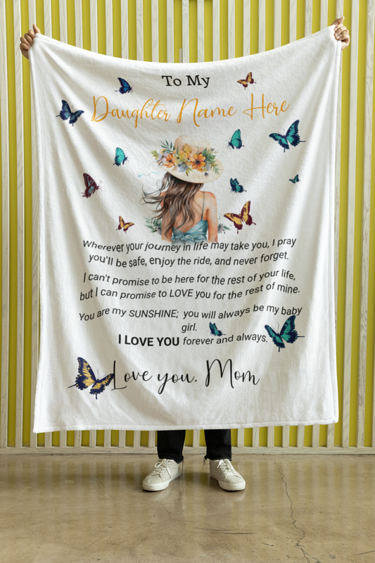 Personalized Daughter Sherpa Fleece Blanket From Mom