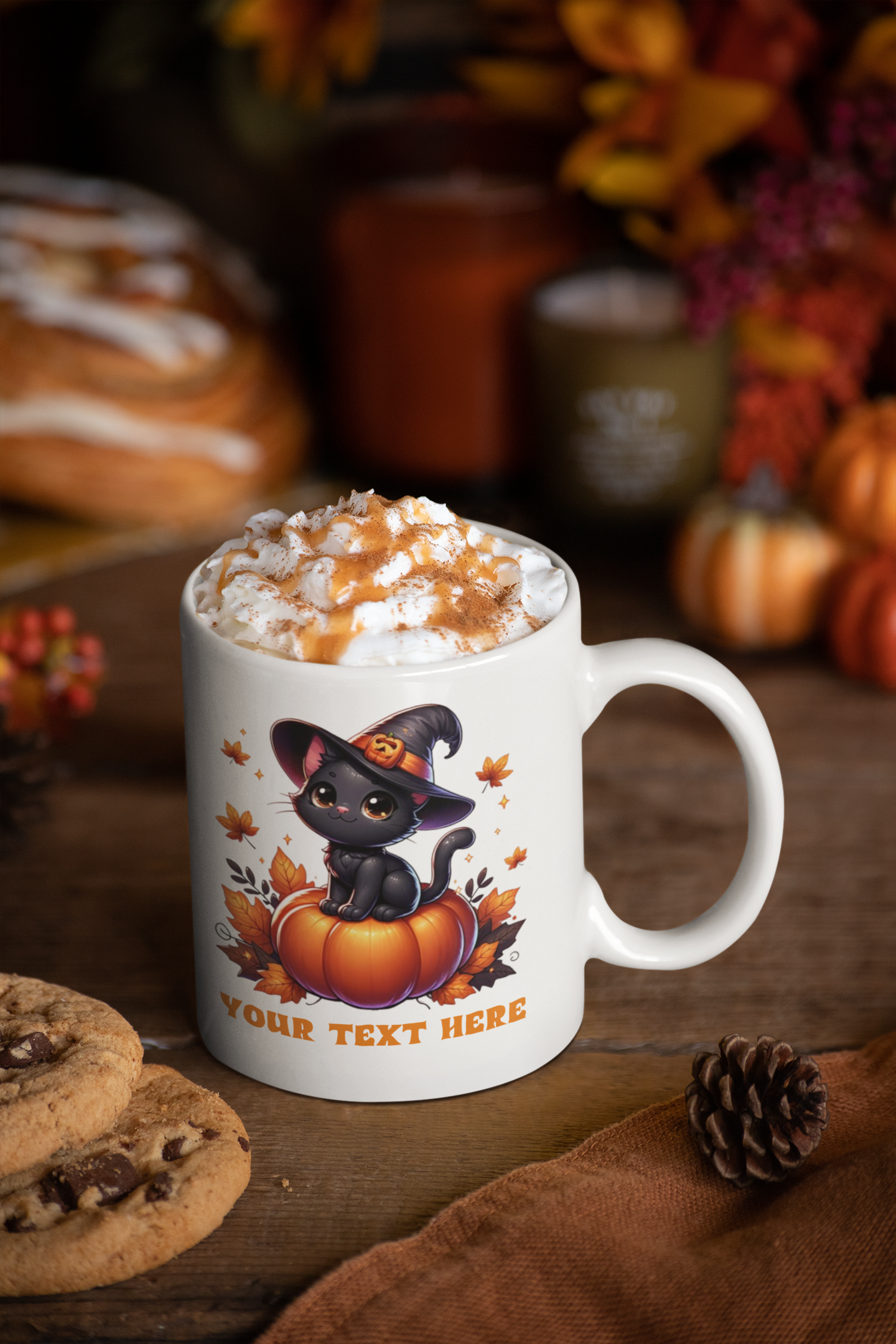 Personalized Halloween Cat Mug,