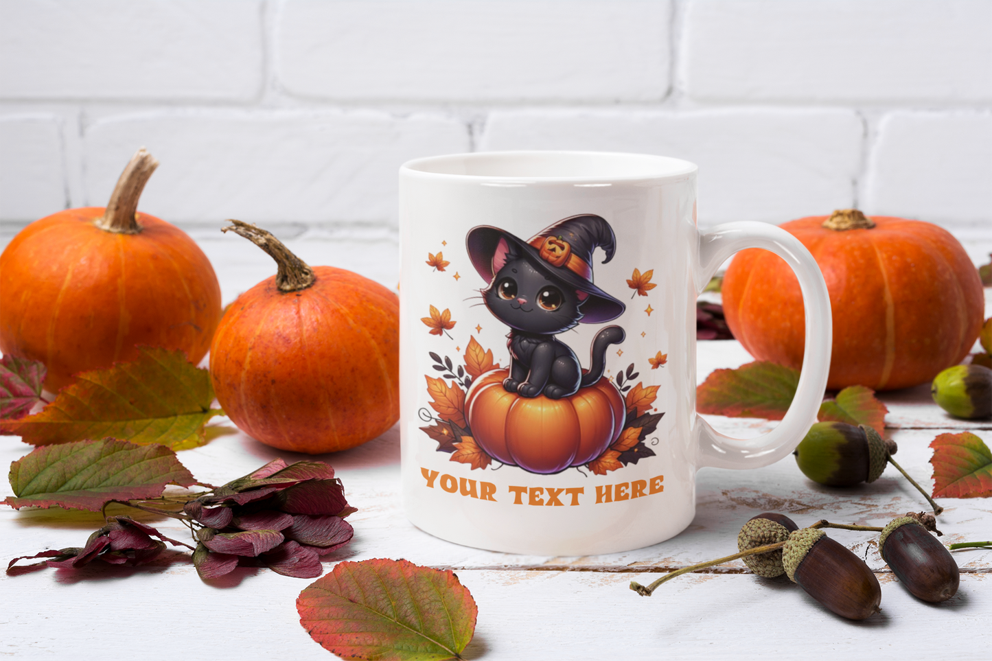 Personalized Halloween Cat Mug,