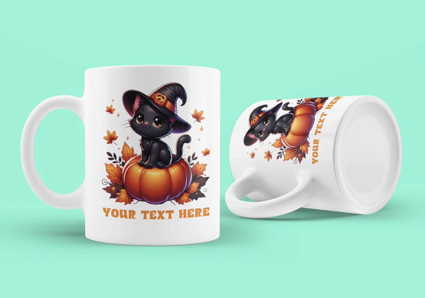 Personalized Halloween Cat Mug,