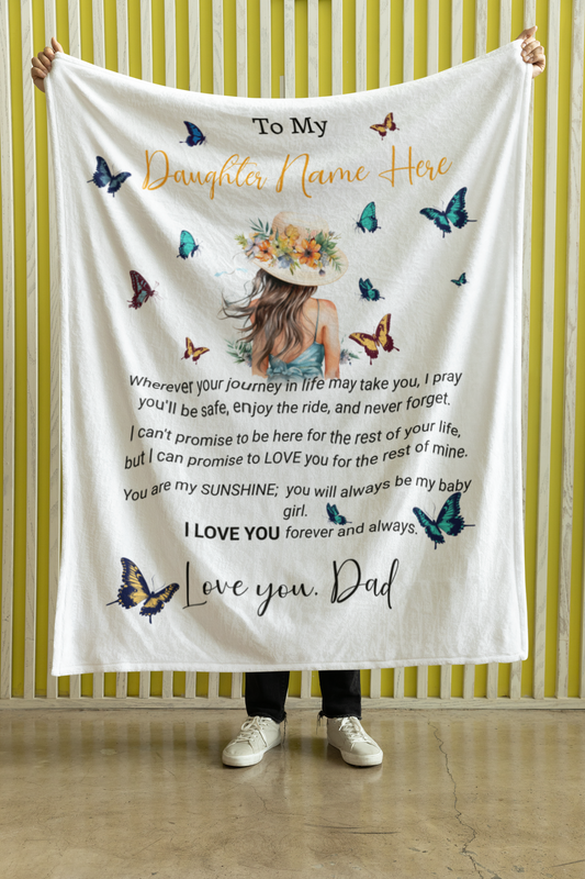 Personalized Daughter Sherpa Fleece Blanket From Dad