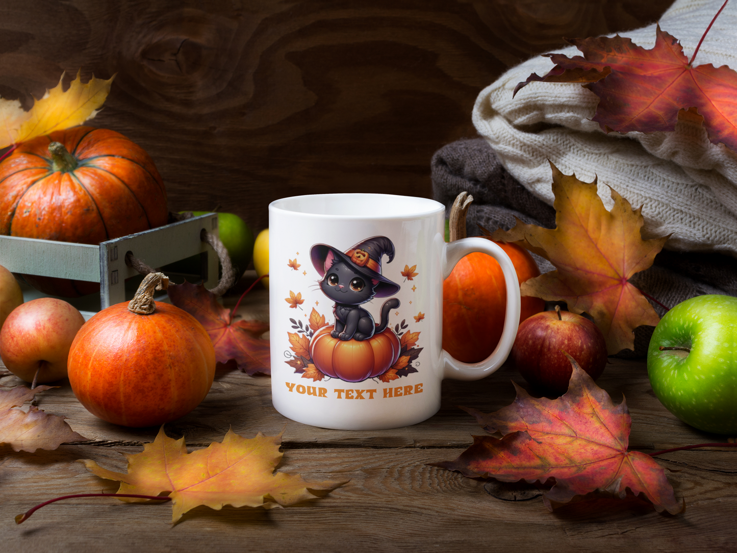 Personalized Halloween Cat Mug,